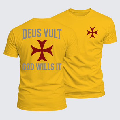 Luxe Mercerized Cotton Tee - Deus Vult: God Wills It