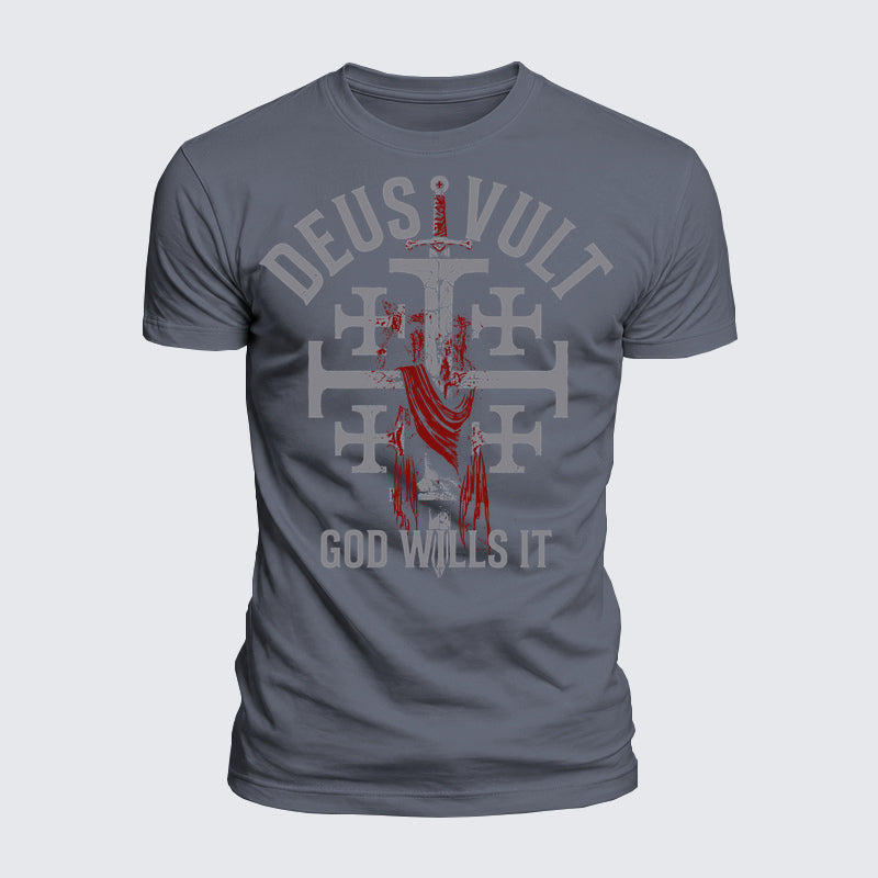Luxe Mercerized Cotton Tee - Deus Vult: God Wills It