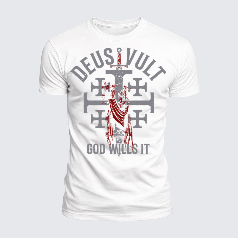 Luxe Mercerized Cotton Tee - Deus Vult: God Wills It