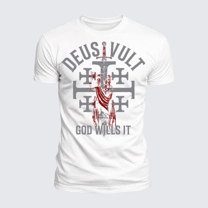 Luxe Mercerized Cotton Tee - Deus Vult: God Wills It