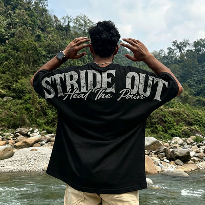 Stride Out Heal The Pain Vintage Text Printed Men's T-shirt