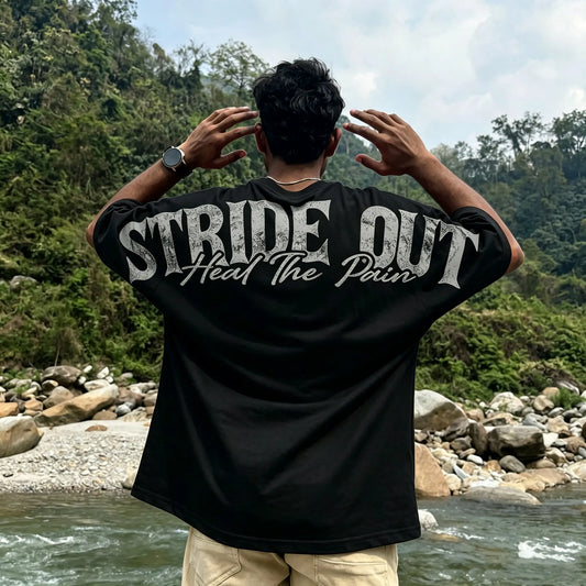 Stride Out Heal The Pain Vintage Text Printed Men's T-shirt
