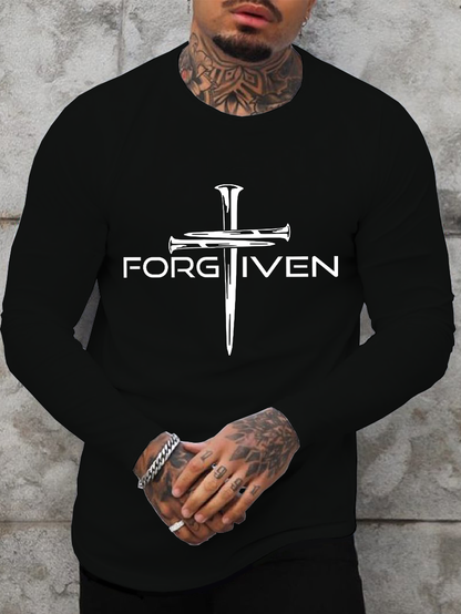 Cross Forgiven Cotton Long Sleeve T-Shirt