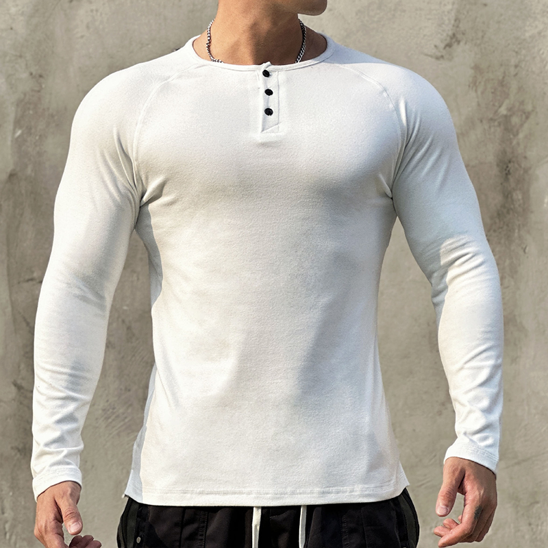 Men's Henley Long Sleeved Shirt