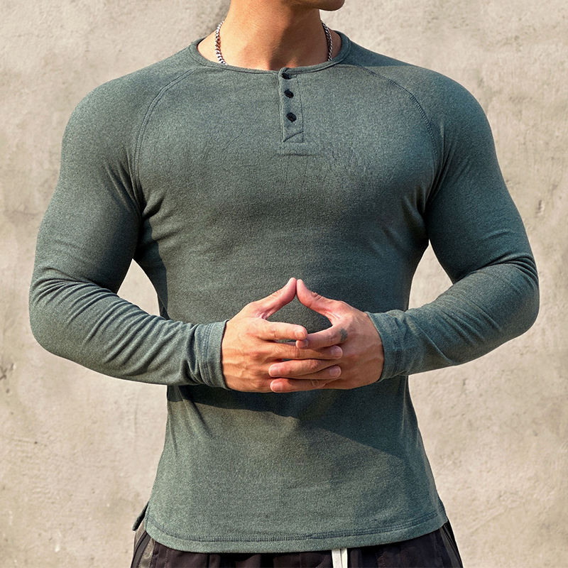 Men's Henley Long Sleeved Shirt