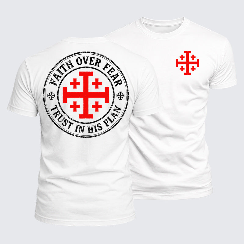 Luxe Mercerized Cotton Tee - Faith Over Fear Trust In His Plan