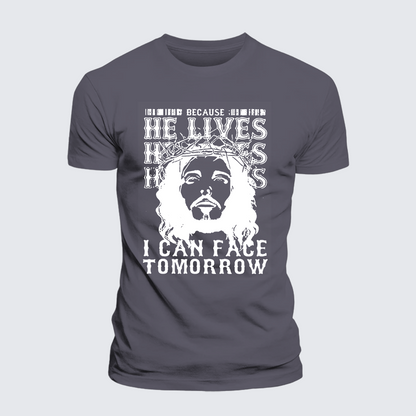 Luxe Mercerized Cotton Tee - Because He Lives
