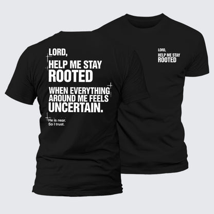 Luxe Mercerized Cotton Tee - Lord Help Me Stay Rooted