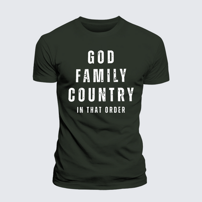 Luxe Mercerized Cotton Tee - God Family Country In That Order