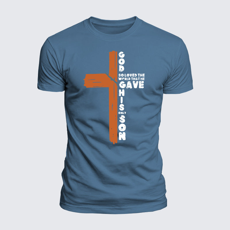 Luxe Mercerized Cotton Tee - Cross God So Loved The World