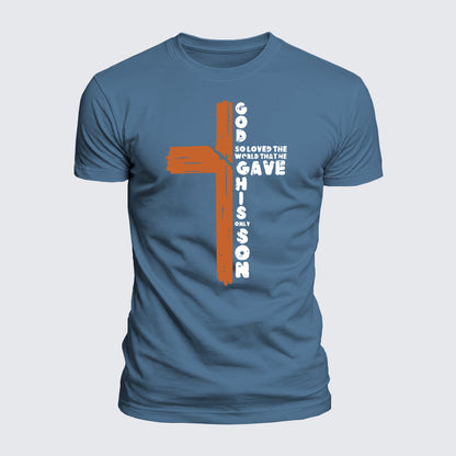 Luxe Mercerized Cotton Tee - Cross God So Loved The World