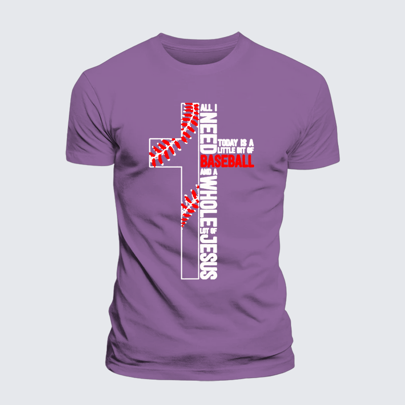 Luxe Mercerized Cotton Tee - I Need Baseball And Jesus