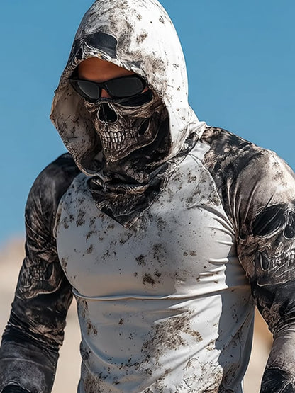 Men's Outdoor Sun Protection Breathable Cool Hooded Sun Protection Long Sleeve Top