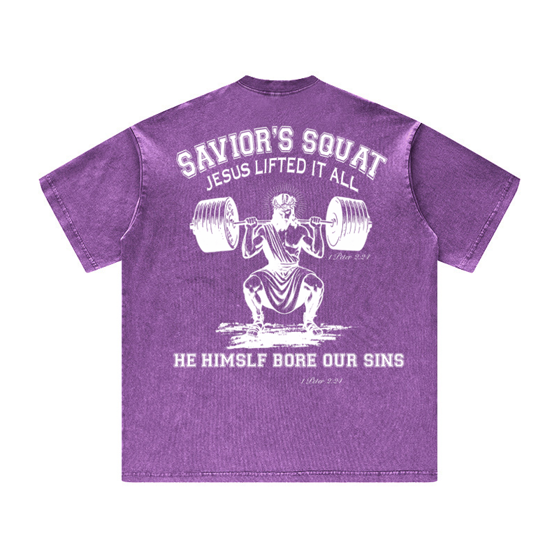 Savior's Squat Jesus Lifted It All Unisex Tee