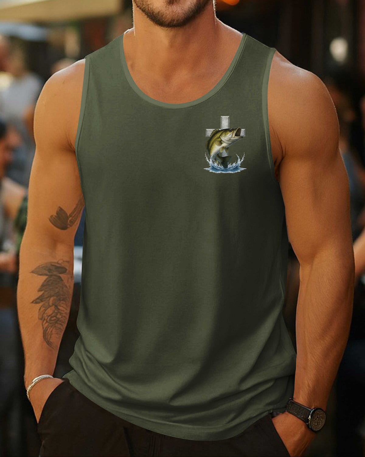 Hooked By Grace Caught By Faith All Over Print T-Shirt
