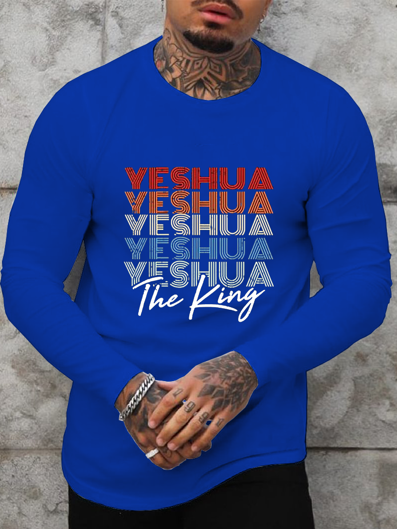 Yeshua The King Christmas Jesus Cotton Long Sleeve T-Shirt