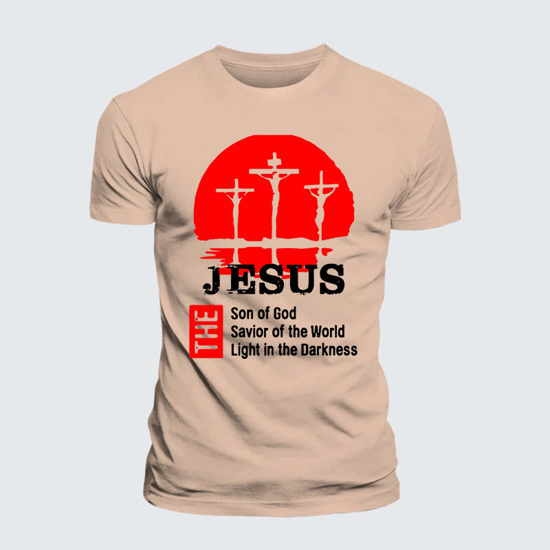 Luxe Mercerized Cotton Tee - Jesus The Son Of God The Savior Of The World The Light In The Darkness