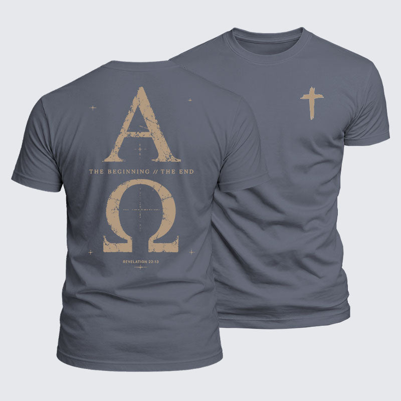 Luxe Mercerized Cotton Tee - Alpha and the Omega Revelation 22:13