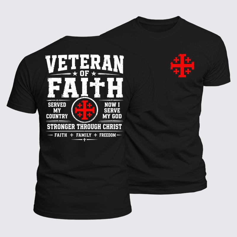 Luxe Mercerized Cotton Tee - Veteran Of Faith Stronger Through Christ