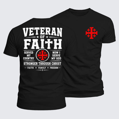 Luxe Mercerized Cotton Tee - Veteran Of Faith Stronger Through Christ