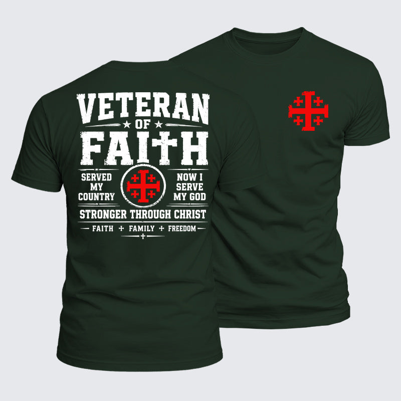 Luxe Mercerized Cotton Tee - Veteran Of Faith Stronger Through Christ