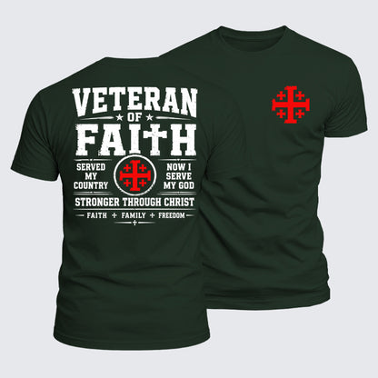 Luxe Mercerized Cotton Tee - Veteran Of Faith Stronger Through Christ
