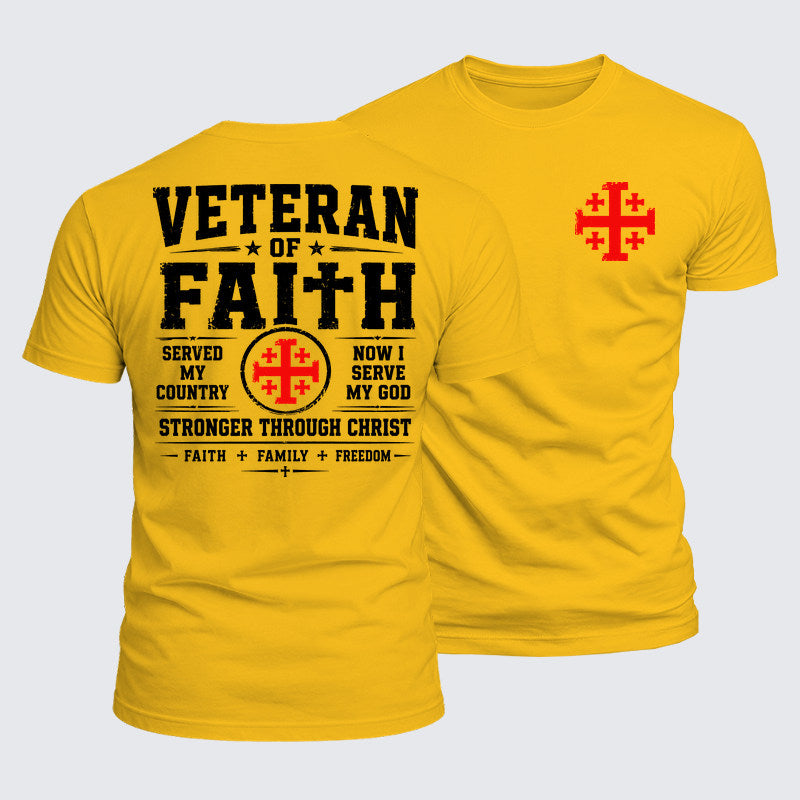 Luxe Mercerized Cotton Tee - Veteran Of Faith Stronger Through Christ