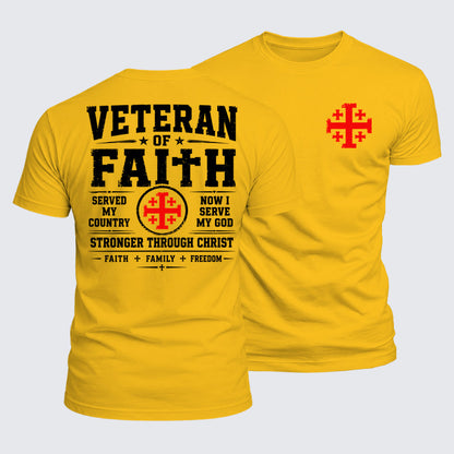 Luxe Mercerized Cotton Tee - Veteran Of Faith Stronger Through Christ