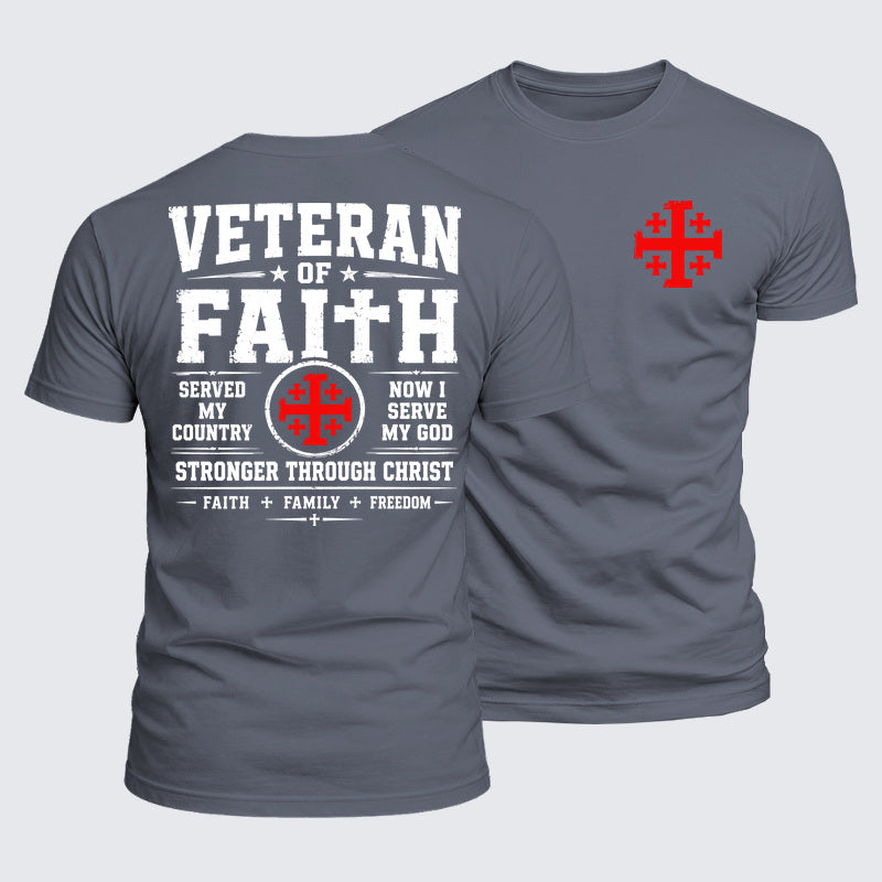 Luxe Mercerized Cotton Tee - Veteran Of Faith Stronger Through Christ