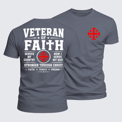Luxe Mercerized Cotton Tee - Veteran Of Faith Stronger Through Christ