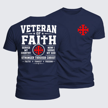 Luxe Mercerized Cotton Tee - Veteran Of Faith Stronger Through Christ