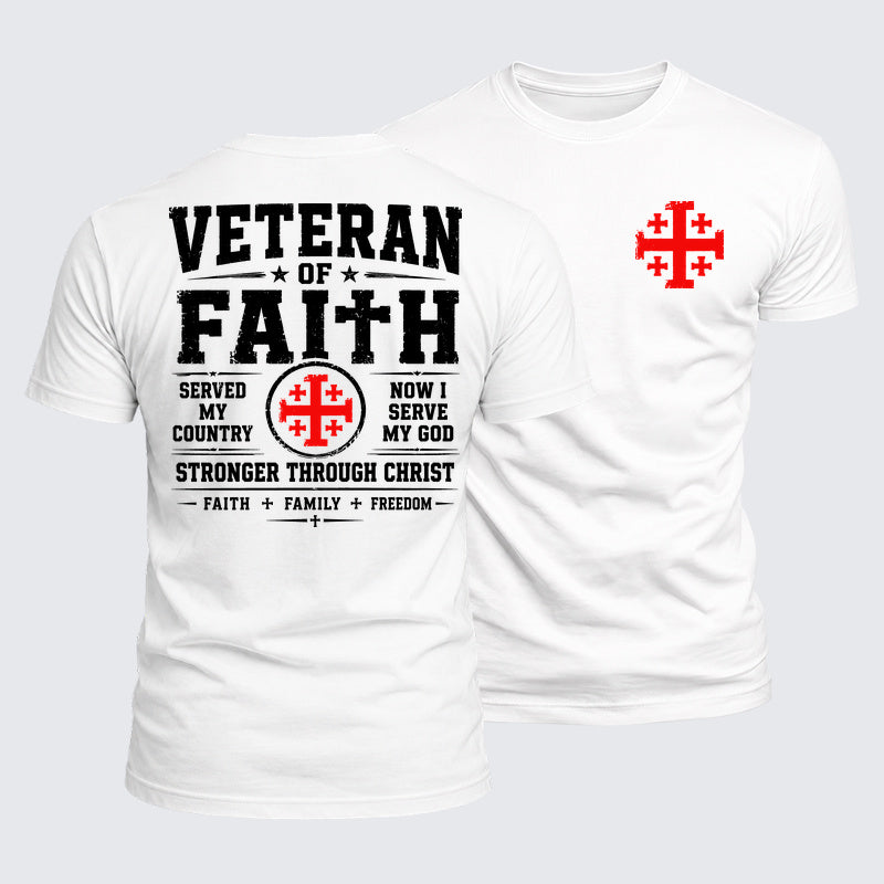 Luxe Mercerized Cotton Tee - Veteran Of Faith Stronger Through Christ