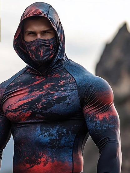 Men's Outdoor Sun Protection Breathable Cool Hooded Sun Protection Long Sleeve Top