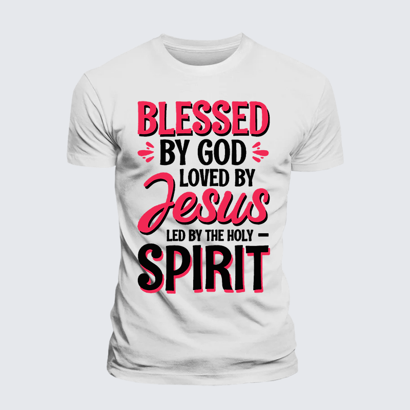 Luxe Mercerized Cotton Tee - Blessed By God Loved By Jesus Led By The Holy Spirit