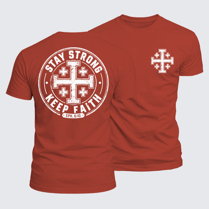 Luxe Mercerized Cotton Tee -  Stay Strong, Keep Faith