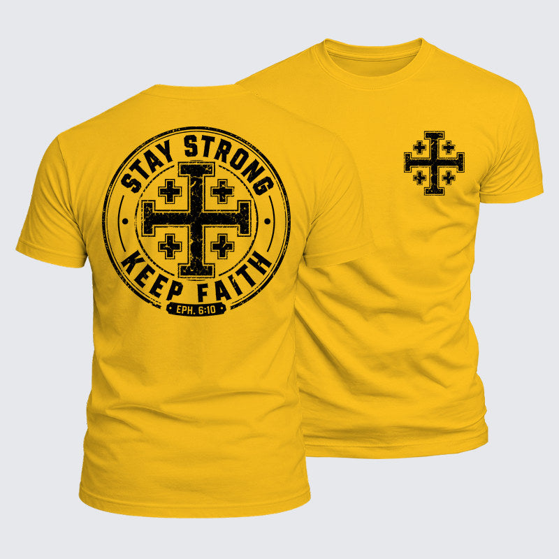 Luxe Mercerized Cotton Tee -  Stay Strong, Keep Faith