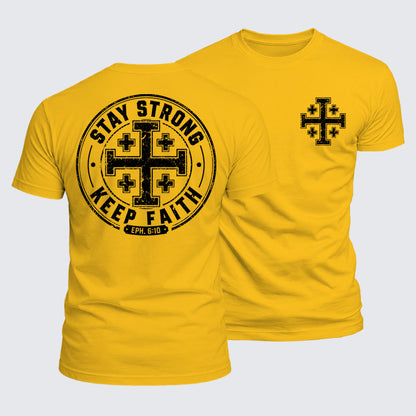 Luxe Mercerized Cotton Tee -  Stay Strong, Keep Faith