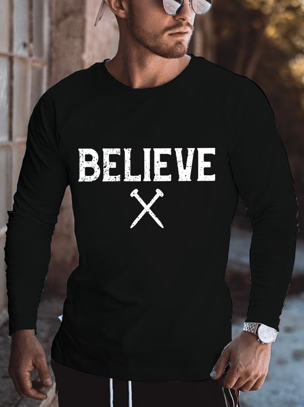 Believe, Men's Long Sleeve T-Shirt