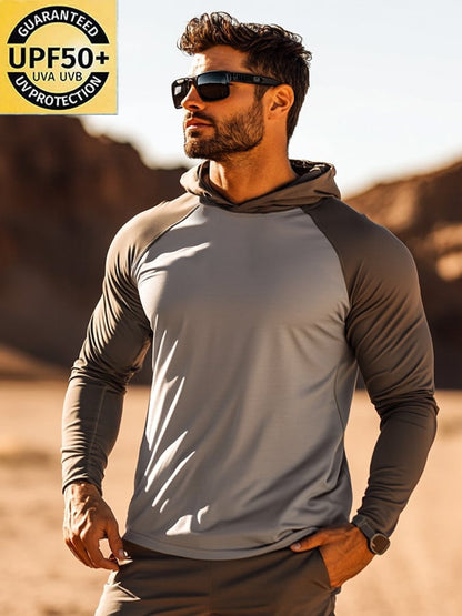 Men's Outdoor Sun Protection Cool Hooded Sun Protection Long Sleeve Top