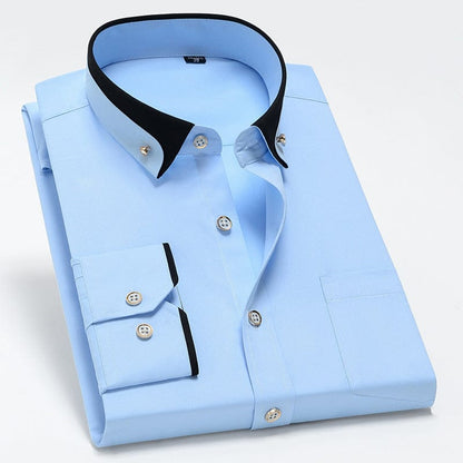 Men’s Contrast Collar Dress Shirt – Slim Fit