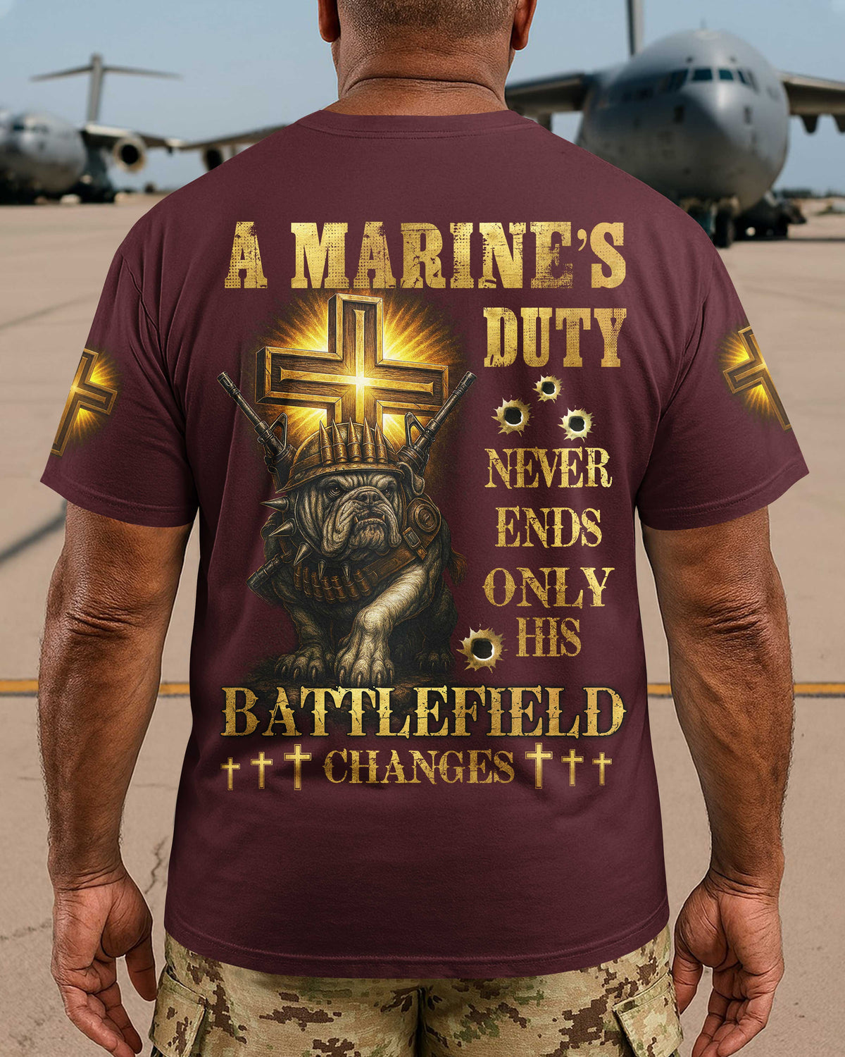 A Marine's Duty Never Ends Only His Battlefield Changes T-Shirt