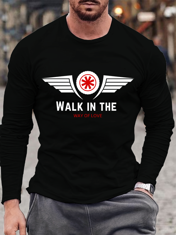 Men's Faith Walk in the way of love Focus on the lord Long Sleeve
