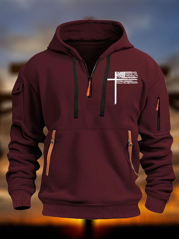 Cross Flag Jesus God Christian Zipper Hoodies