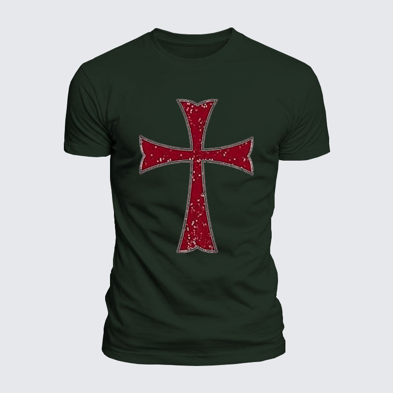 Luxe Mercerized Cotton Tee - Knights Templar Crusader Cross