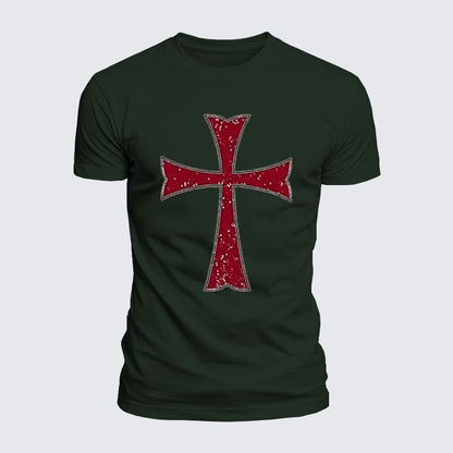 Luxe Mercerized Cotton Tee - Knights Templar Crusader Cross