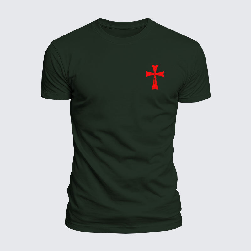 Luxe Mercerized Cotton Tee - Knights Templar Crusader Cross Faith