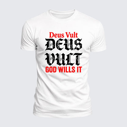 Luxe Mercerized Cotton Tee - Deus Vult: God Wills It