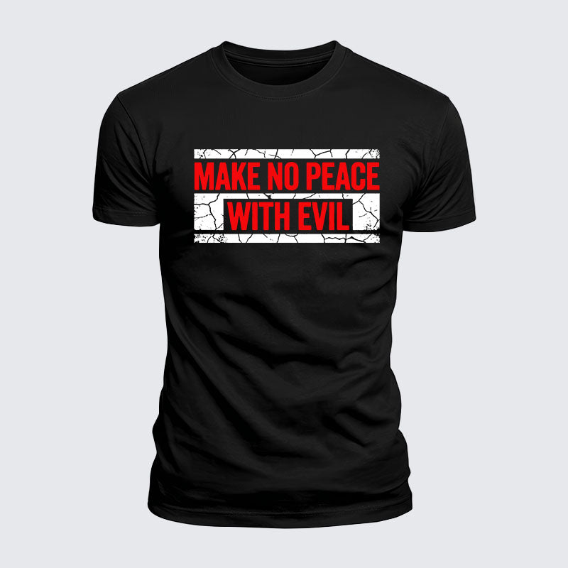 Luxe Mercerized Cotton Tee - Make No Peace with Evil Knight Templar Jerusalem Cross