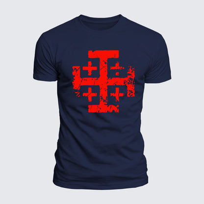 Luxe Mercerized Cotton Tee - Knights Templar Jerusalem Cross
