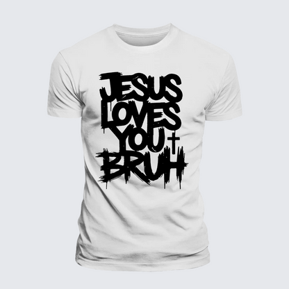 Luxe Mercerized Cotton Tee - Jesus Loves You Bruh